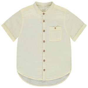 Chemise manches courtes unie en tetra pour garçon 