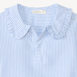 Chemise à rayures fille col claudine 