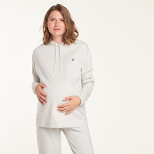 Sweat à capuche de grossesse en tricot broderie cœur 