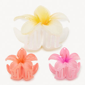 Lot de 3 pinces pour cheveux en forme de fleur d'hibiscus pour fille  