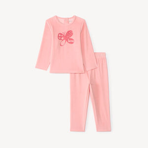 Ensemble pyjama velours 2 pièces bébé fille print fantaisie 