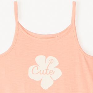 Débardeur en jersey uni print fleurs pour fille 