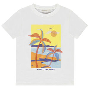 T-shirt manches courtes à palmiers brodés pour garçon 