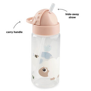 Bouteille avec paille Tiny Farm Rose 350ml 