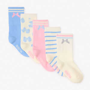 Lot de 5 paires de chaussettes motif nœuds pour bébé fille 