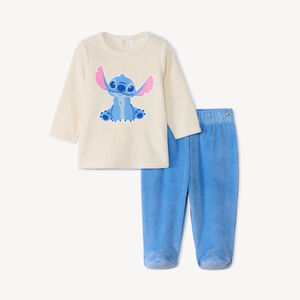 Set pyjama 2 pièces en velours Stitch Disney pour bébé garçon avec finitions différentes selon l'âge 