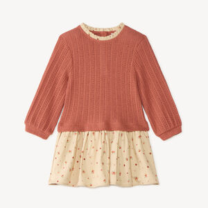Robe bébé fille 2 en 1 en maille et toile imprimée 