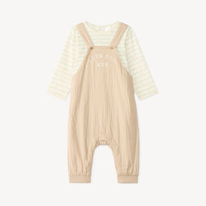 Ensemble bébé garçon salopette + t-shirt manches longues motif ourson 
