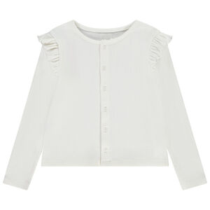 Gilet boutonné en maille côtelée pour fille 