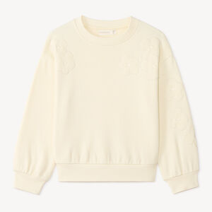 Sweat en molleton broderie fleurie pour fille 