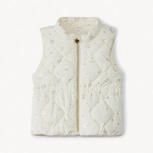 Doudoune sans manches imprimés cœurs pour bébé fille 