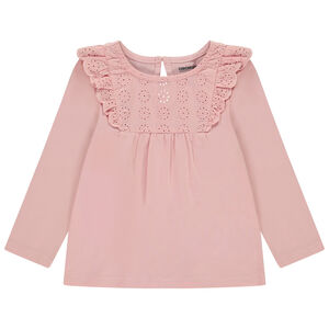 T-shirt manches longues à broderie anglaise pour bébé fille 