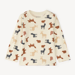 T-shirt manches longues bébé garçon imprimé animaux 