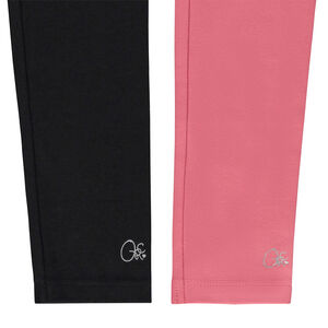 Lot de 2 leggings unis avec foil print pour fille 