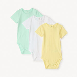 Lot de 3 bodies manches courtes uni pour bébé garçon 
