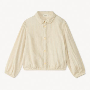 Chemise manches longues en toile à rayures argentées pour fille 