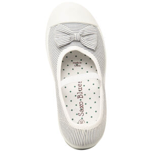 Babies rayées en toile avec nœud et lanière élastiquée pour fille 