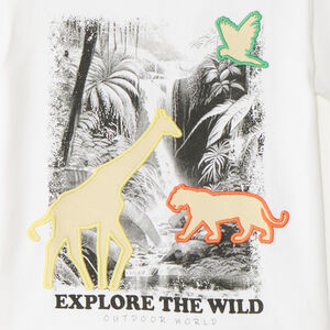 T-shirt manches courtes avec photoprint thème jungle pour garçon 