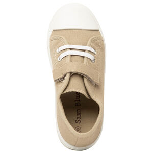 Baskets basses en toile avec lacets élastiques et velcro pour bébé garçon 