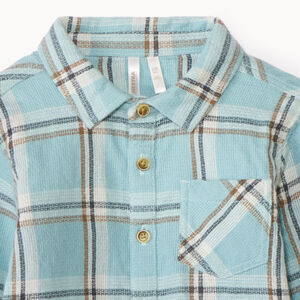 Chemise manches longues à carreaux en flanelle pour bébé garçon  