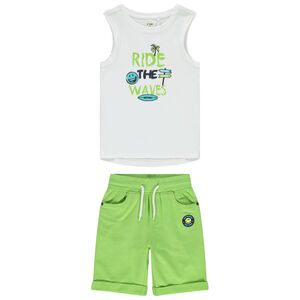 Ensemble pour enfant garçon débardeur et bermuda print SmileyWorld 