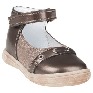 Babies en cuir à paillettes et bride à scratch pour bébé fille 