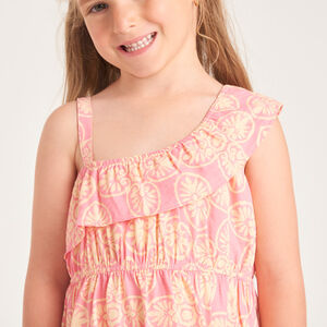Robe asymétrique à motif fantaisie pour fille  