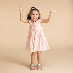 Robe avec col volantée et imprimé cœur pour bébé fille 