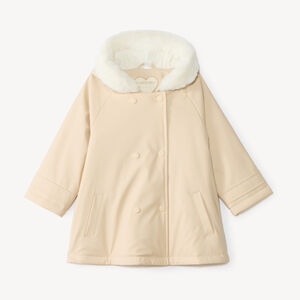 Parka bébé fille doublée sherpa à capuche 