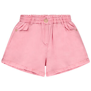 Short uni en toile armurée pour fille 