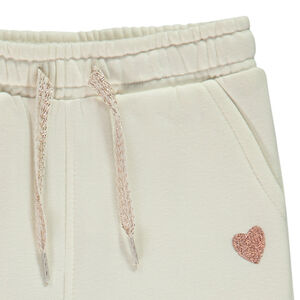Jogging molleton à cœur brodé en lurex pour bébé fille 