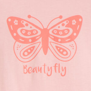 Set pyjama 2 pièces unis avec print papillon pour fille  