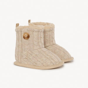 Chaussons bottes fourrés en tricot pour bébé 