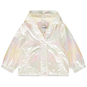 Coupe-vent iridescent à capuche pour bébé fille  