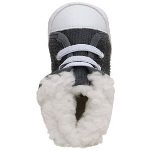 Baskets côtelées avec revers en fausse fourrure  