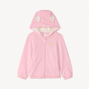 Gilet molleton à capuche ludique pour bébé fille 