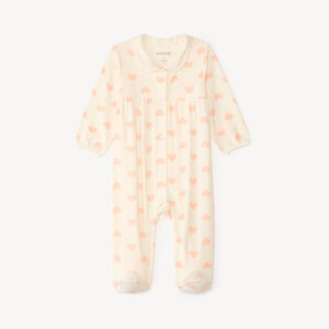 Dors-bien manches longues en jersey imprimé cœur pour bébé fille 