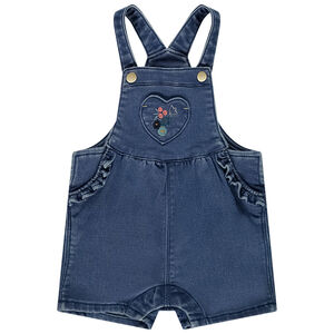 Salopette courte effet jean pour bébé fille 