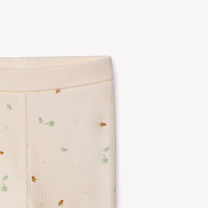 Ensemble 2 pièces côtelé et imprimé plantes pour bébé 