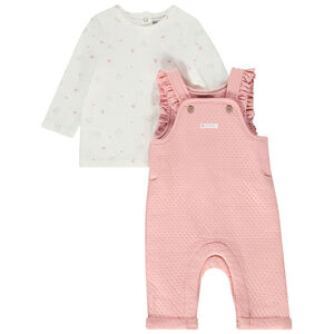 Ensemble 2 pièces avec salopette pour bébé fille 