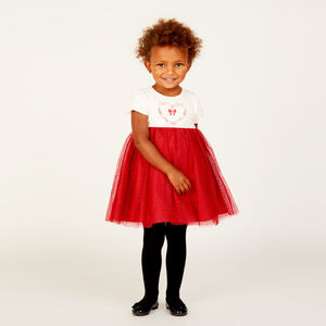 Robe de fête manches courtes effet 2 en 1 pour bébé fille 