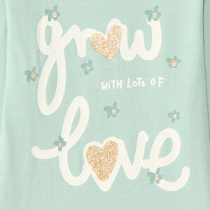 T-shirt manches longues bébé fille print pailleté fantaisie 