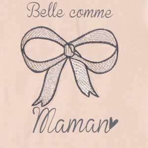 T-shirt manches courtes à broderie dorée pour bébé fille 