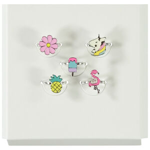 Lot de 5 bagues fantaisie pour fille 