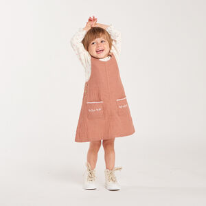 Ensemble bébé fille robe en gaze de coton et t-shirt imprimé fleurs 