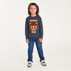 T-shirt manches longues garçon print bouclette fantaisie 
