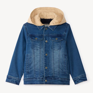 Veste jean doublée en sherpa avec capuche amovible pour garçon 