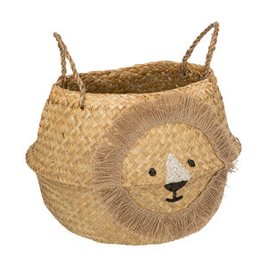 Panier tressé pliable en roseau Lion 