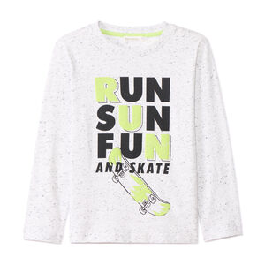 T-shirt manches longues effet neps print skate pour garçon 