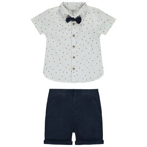 Ensemble court 2 pièces avec nœud papillon pour bébé garçon 